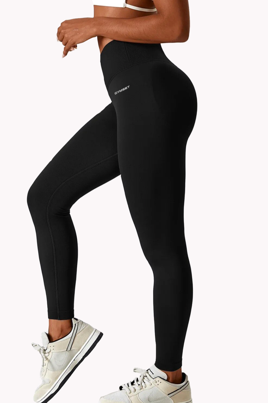 V SCRUNCH LEGGINGS - BLACK