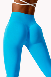 V SCRUNCH LEGGINGS - BLUE