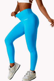 V SCRUNCH LEGGINGS - BLUE