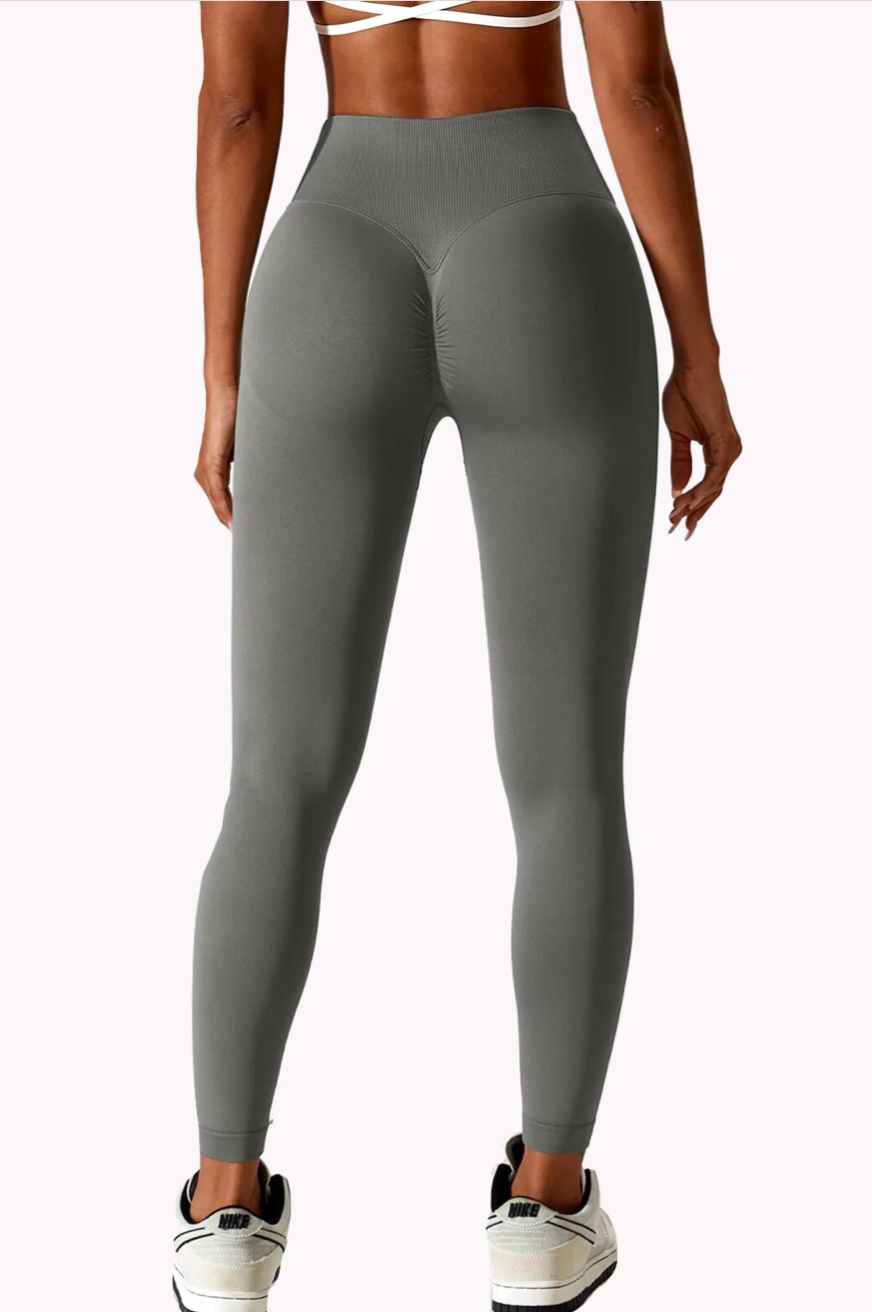 V SCRUNCH LEGGINGS - DARK GREY