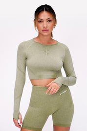 LONG PUSH UP TOP - KHAKI